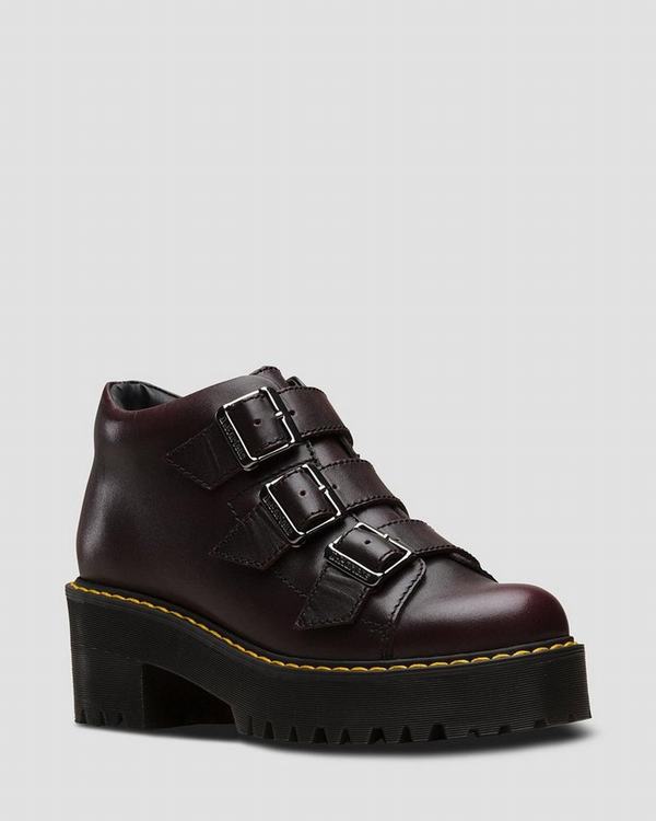 Dr Martens Dámské Boty Na Vysokém Podpatku Coppola Vintage Vínové, CZ-284791